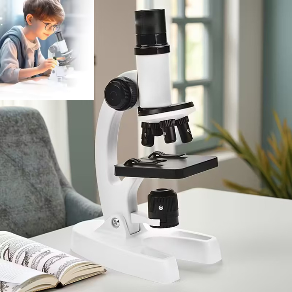 🔬 Microscope Educatif pour enfants🤩3 niveaux de grossissement (300x à 1200x)