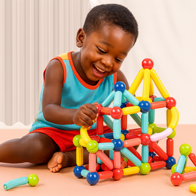 Jeu de Construction magnétique pour enfants (64 pièces)