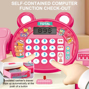 Children play at home toy electric simulation supermarket cash register cartoon frog animal shopping cart computer baby gift