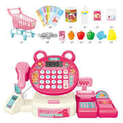 Children play at home toy electric simulation supermarket cash register cartoon frog animal shopping cart computer baby gift
