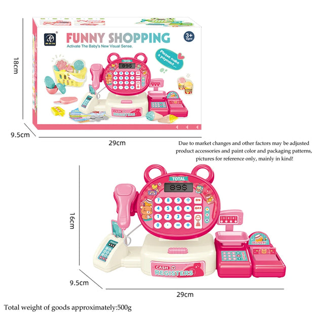 Children play at home toy electric simulation supermarket cash register cartoon frog animal shopping cart computer baby gift