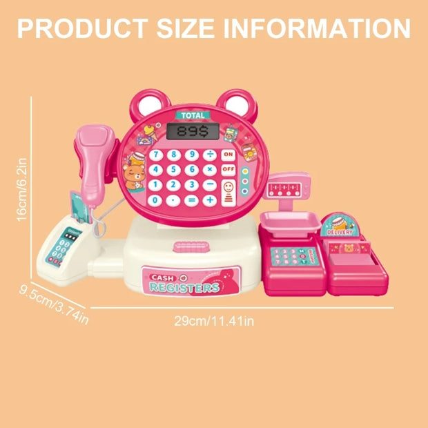 Children play at home toy electric simulation supermarket cash register cartoon frog animal shopping cart computer baby gift