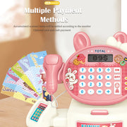 Children play at home toy electric simulation supermarket cash register cartoon frog animal shopping cart computer baby gift