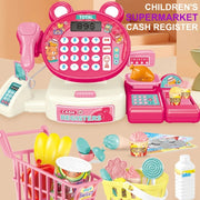 Children play at home toy electric simulation supermarket cash register cartoon frog animal shopping cart computer baby gift