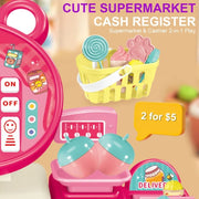 Children play at home toy electric simulation supermarket cash register cartoon frog animal shopping cart computer baby gift